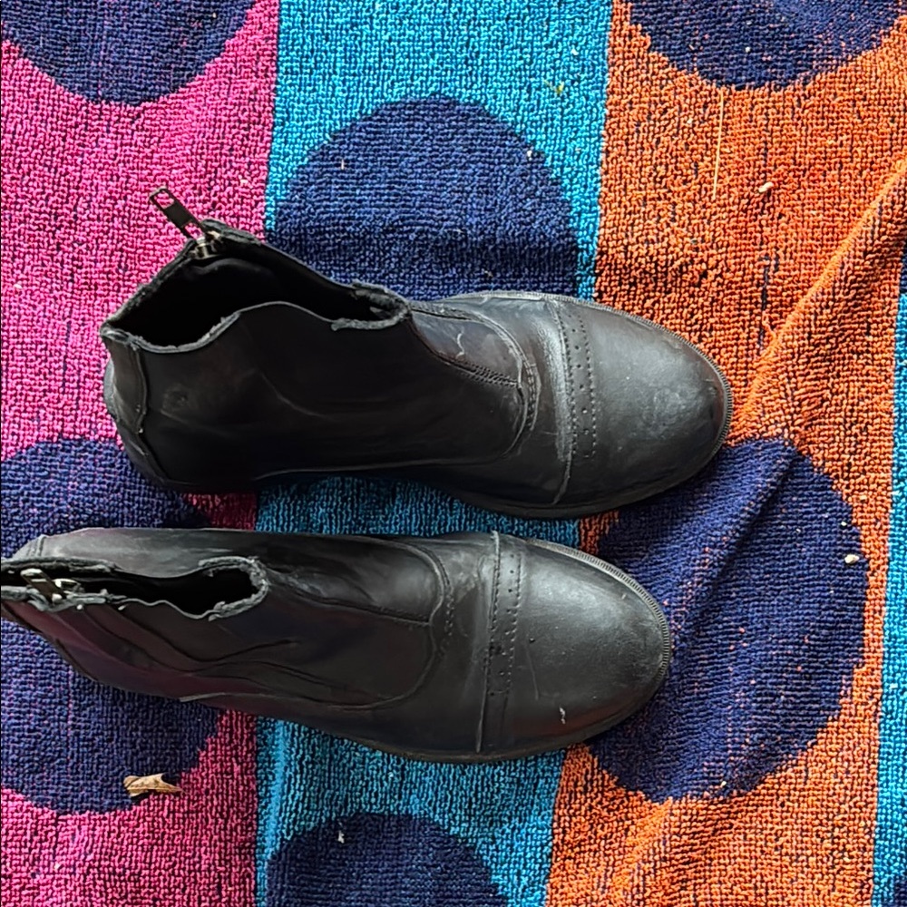 Children’s Black Leather Paddock Boots